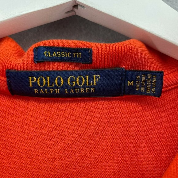 Polo Golf Ralph Lauren Classic Fit Shirt Womens Medium Orange Preppy Pony Logo - Picture 3 of 9